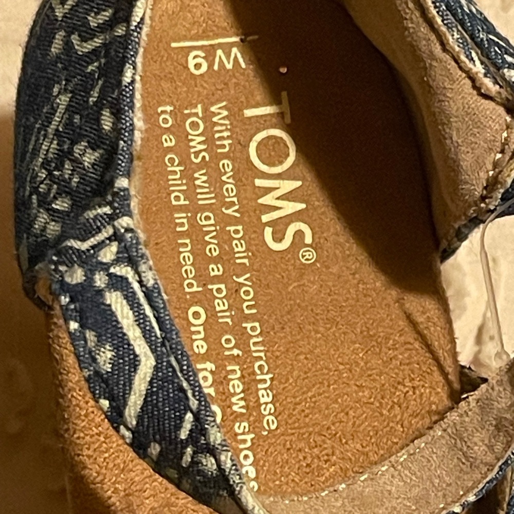 TOMS Women's Blue and Brown Wedges - Picture 2 of 5